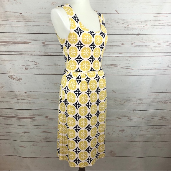 Boden Mod Lemon Print Geometric Print Dress - Picture 5 of 8